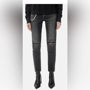 John Elliott Charlotte Sonic Destructed Jeans selvedge denim in Grey Sz. 26 NWT!